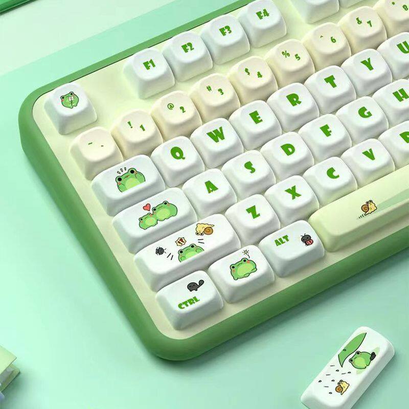 Mot profile little frog keycap 142 keys pbt five sided sublimation for cherry mx switch mechanical keyboard keychron/rk61/gk61/anne pro 2