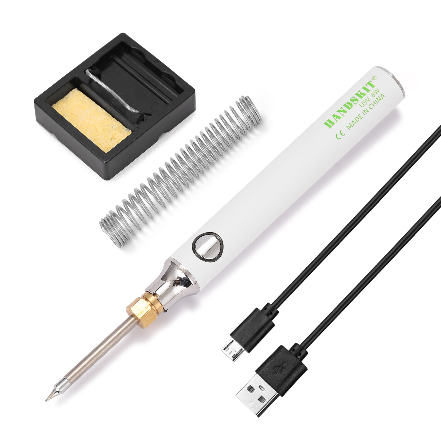 Handskit mỏ hàn sạc usb bộ mỏ hàn điện điều chỉnh nhiệt độ 5v 8w có chân đế hàn, dây hàn