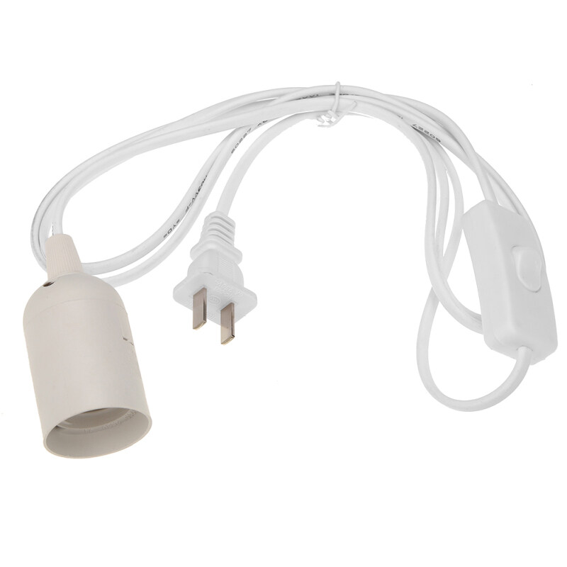 Đèn Có Dây Treo Dây Cáp Đèn E27 Ổ Cắm Có Công Tắc Bật/Tắt Cho Phòng Ngủ