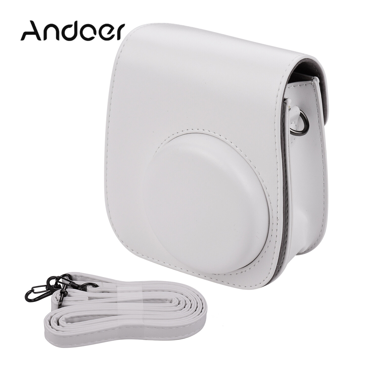 Andoer Portable Instant Camera Case Bag Holder PU Leather with Shoulder Strap Compatible with Fujifilm Fuji Instax Mini 11