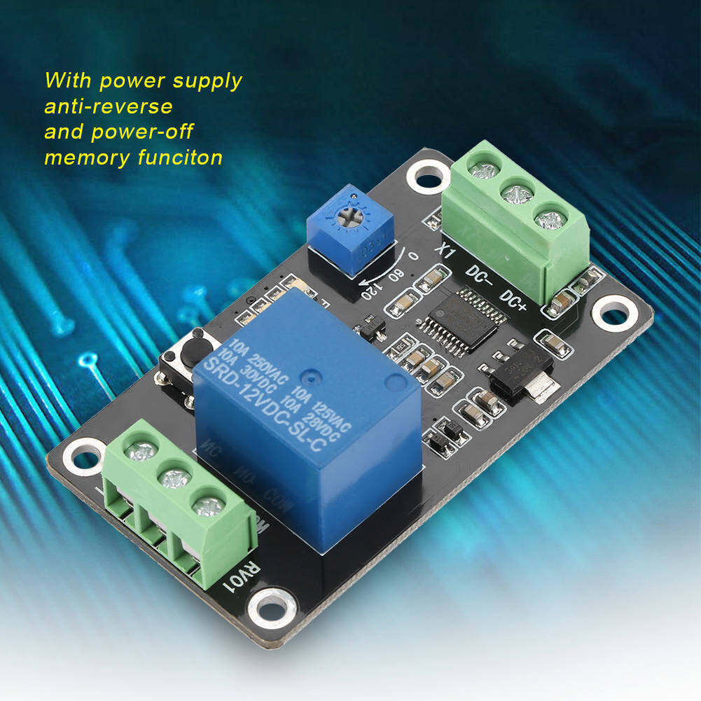Zonejoy Rơle Hẹn giờ trễ Rơle tự khóa độ trễ bật công tắc thời gian Super 555 Timer DC 5V/12V/24V