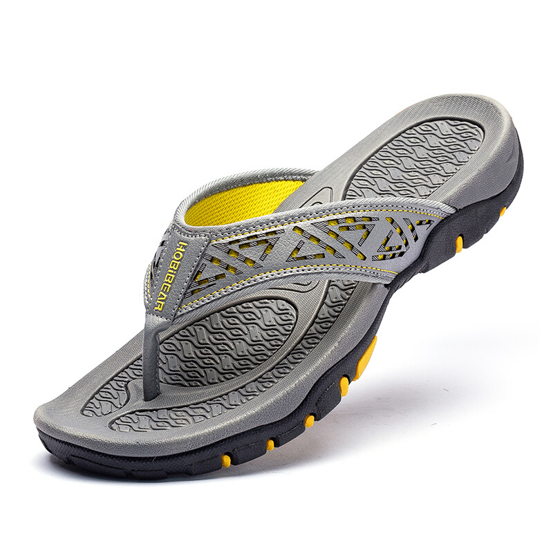 YCHION Brand Men's Flip Flops Luxury Genuine Leather Slippers Beach Casual Sandals Summer for Men Fashion Shoes Big Size 40~48