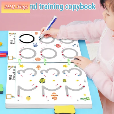 【DIY Toys】 Magical Tracing Workbook Reusable Calligraphy Copybook Toddler Learning Activities For Kids Children