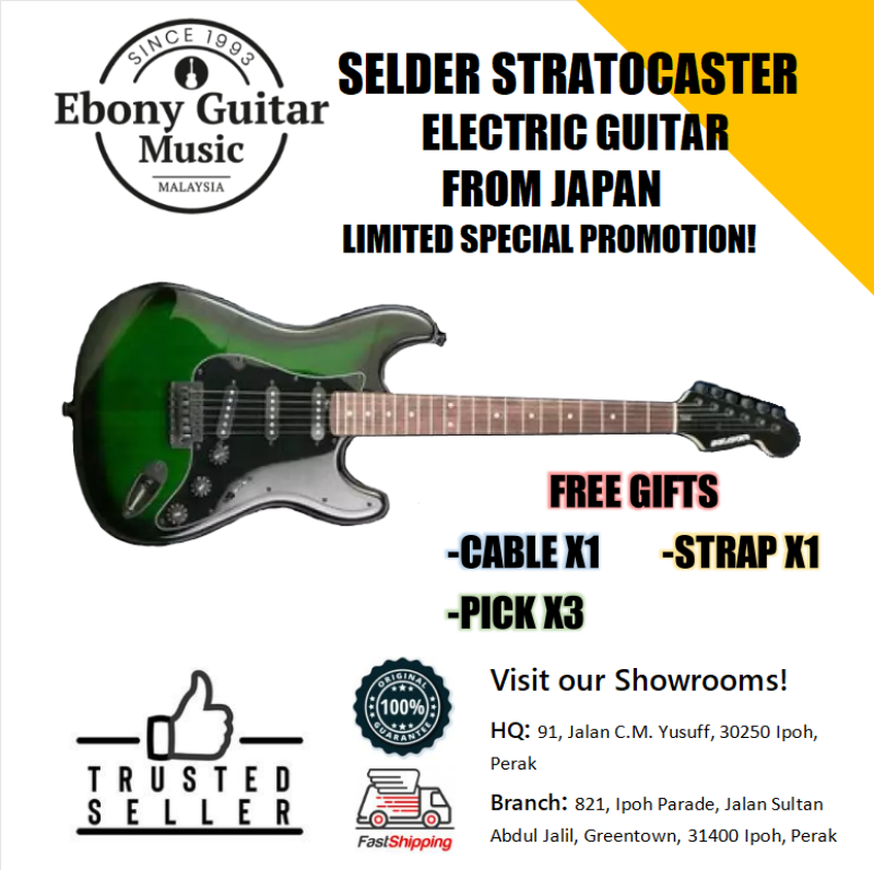 Selder High Quality Standard Stratocaster Electric Guitar from Japan,Dark Green Malaysia