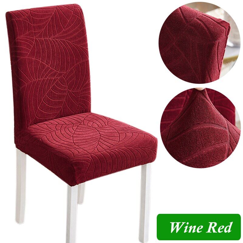 Elastic Dining Chair Cover Thick Jacquard Spandex Chair Cover for Dining Room Anti-Slip Kitchen Chair Cover