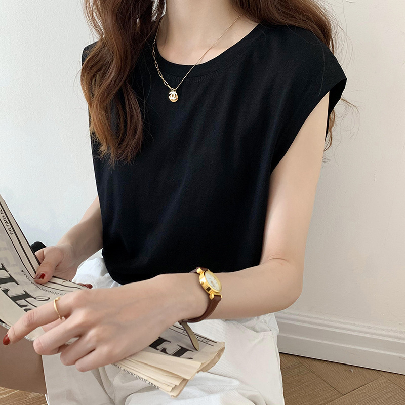 IELGY women's summer fashion versatile sleeveless loose tank top T-shirt