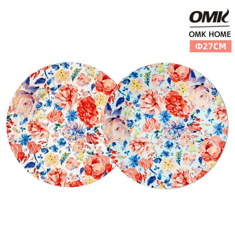 OMK Rose flower series Ceramic 10 inch Dinner Plates