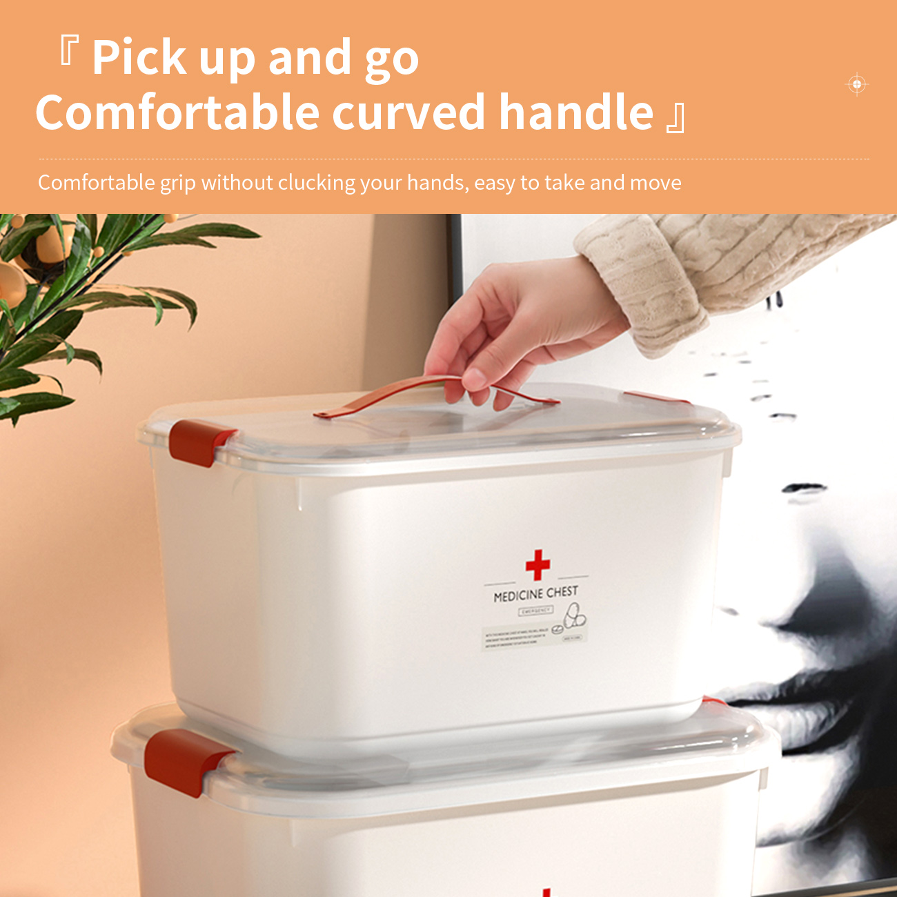 CNMF PP Grid Design Snap Fit High-Capacity Double Layer Medicine Storage Box