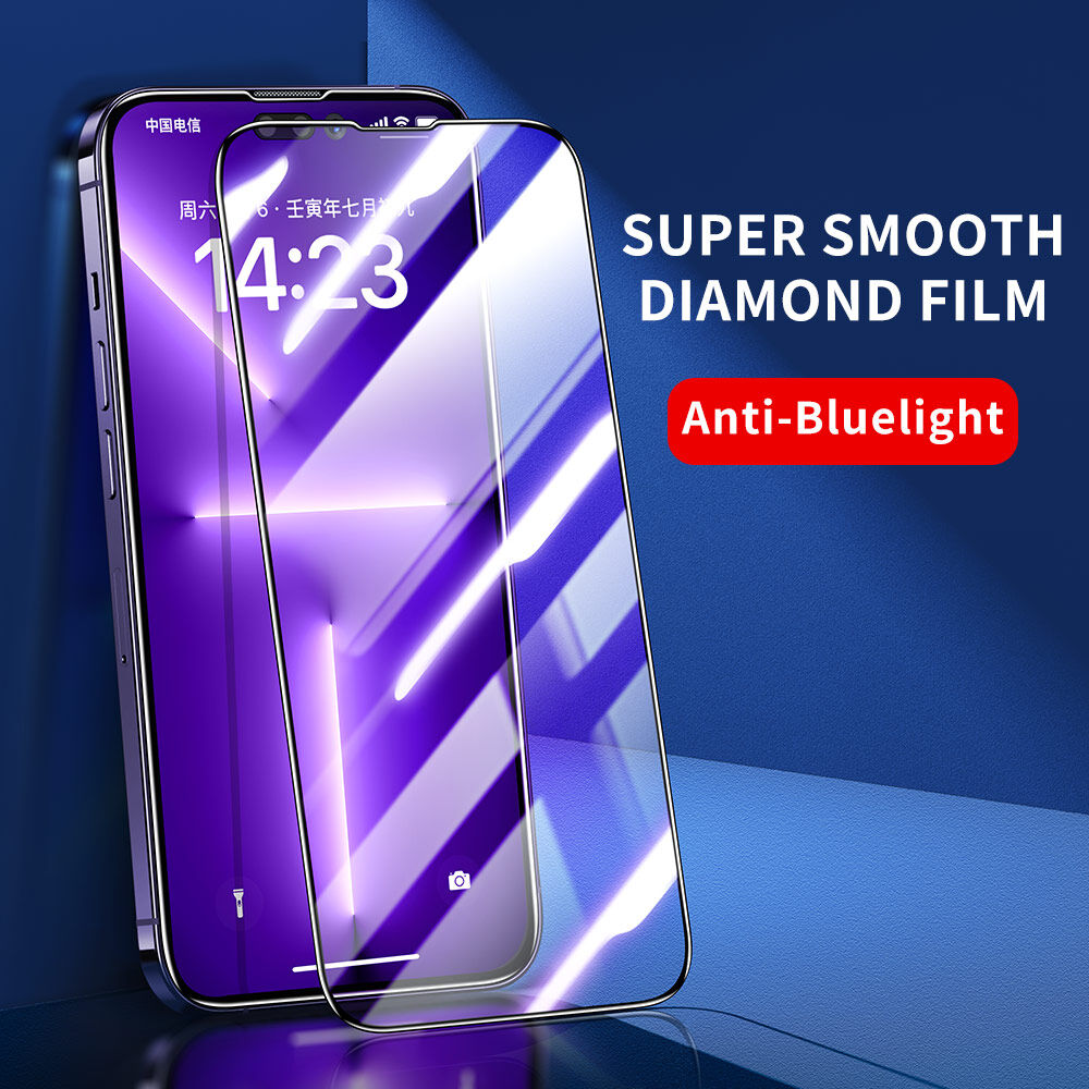 SmartDevil Miếng Dán Bảo Vệ Màn Hình Kim Cương Siêu Mịn Cho iPhone 14 Pro max 14 Pro 14 Plus 13 Pro max  13 iPhone 16e Miếng Dán Kính Cường Lực HD Ánh Sáng Xanh Toàn Màn Hình Chống Vân Tay Chống Cháy Nổ