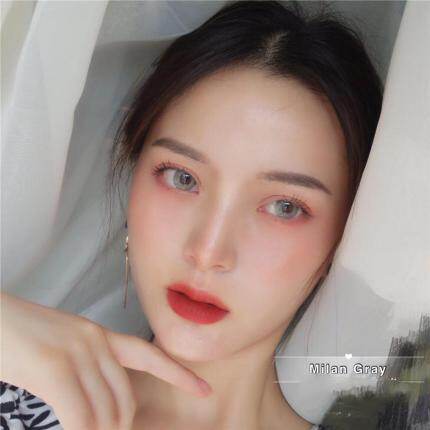 [HCM]Lens mắt kính áp tròng Xám Gray không độ Tặng khay đựng sử dụng 1 năm không cộm mắt