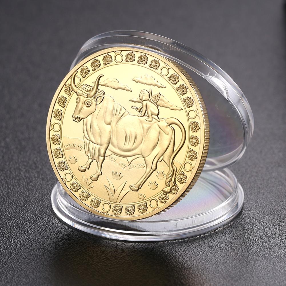 12 Constellation Gold Plated Physical Commemorative Coin Collectible Gift