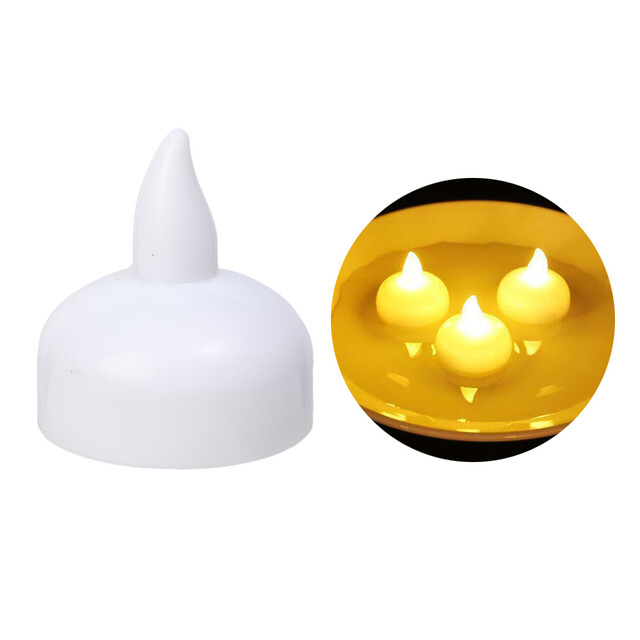 3pcs LED Floating Candle Waterproof Battery Operated Flameless Flickering Tealights Pool Bathtub Christmas Wedding Party Dinner Decor
