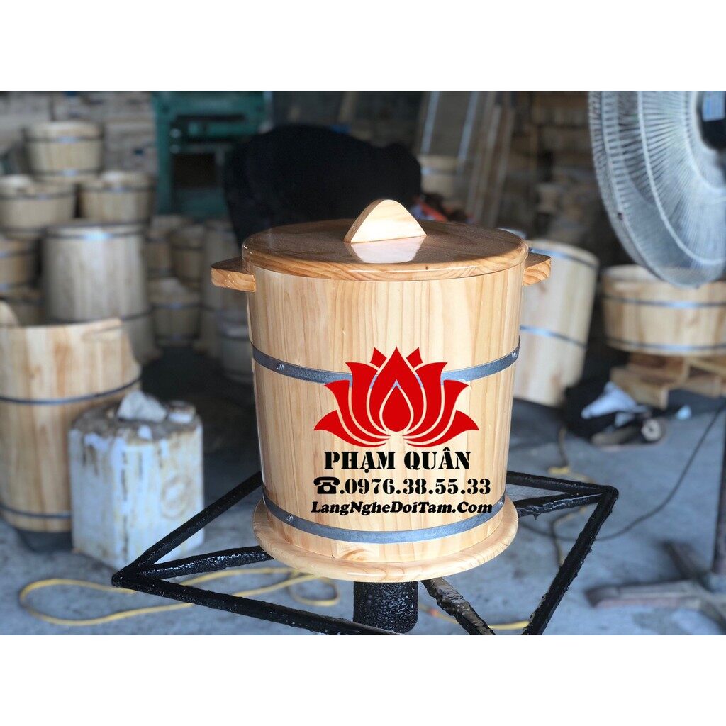 Thùng Đựng Gạo Bằng Gỗ 15Kg