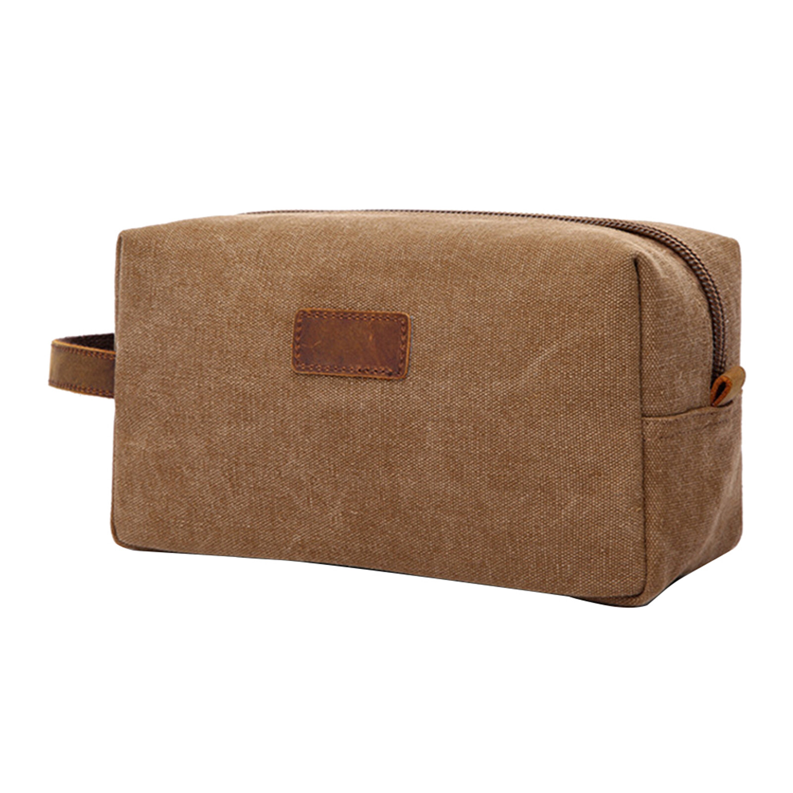 Portable Men Retro Canvas Toiletry Bag Cosmetic Makeup Pouch Organizer For Travel Schooltravel Clutch Bag Waterproof Canvas Horse Leather Storage Bag Retro Cosmetic Bag