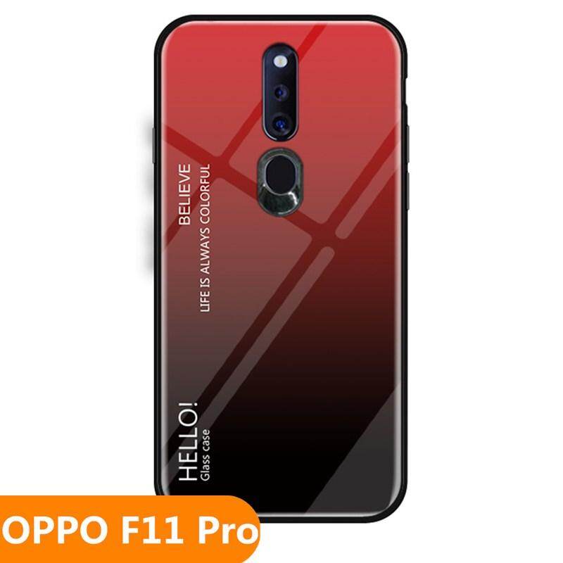 For "OPPO F11 Pro" Gradient Tempered Glass Back Cover Protective Phone Case