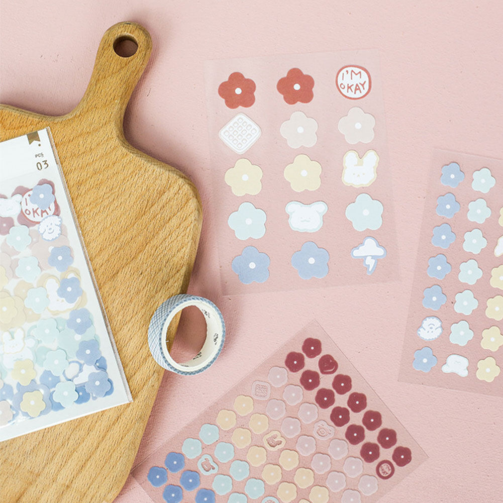 3 Sheets Morandi Summer Series Cute Sticker DIY Journal Scrapbooking Stickers Base Elements Sticker Diary Stationery Supplies