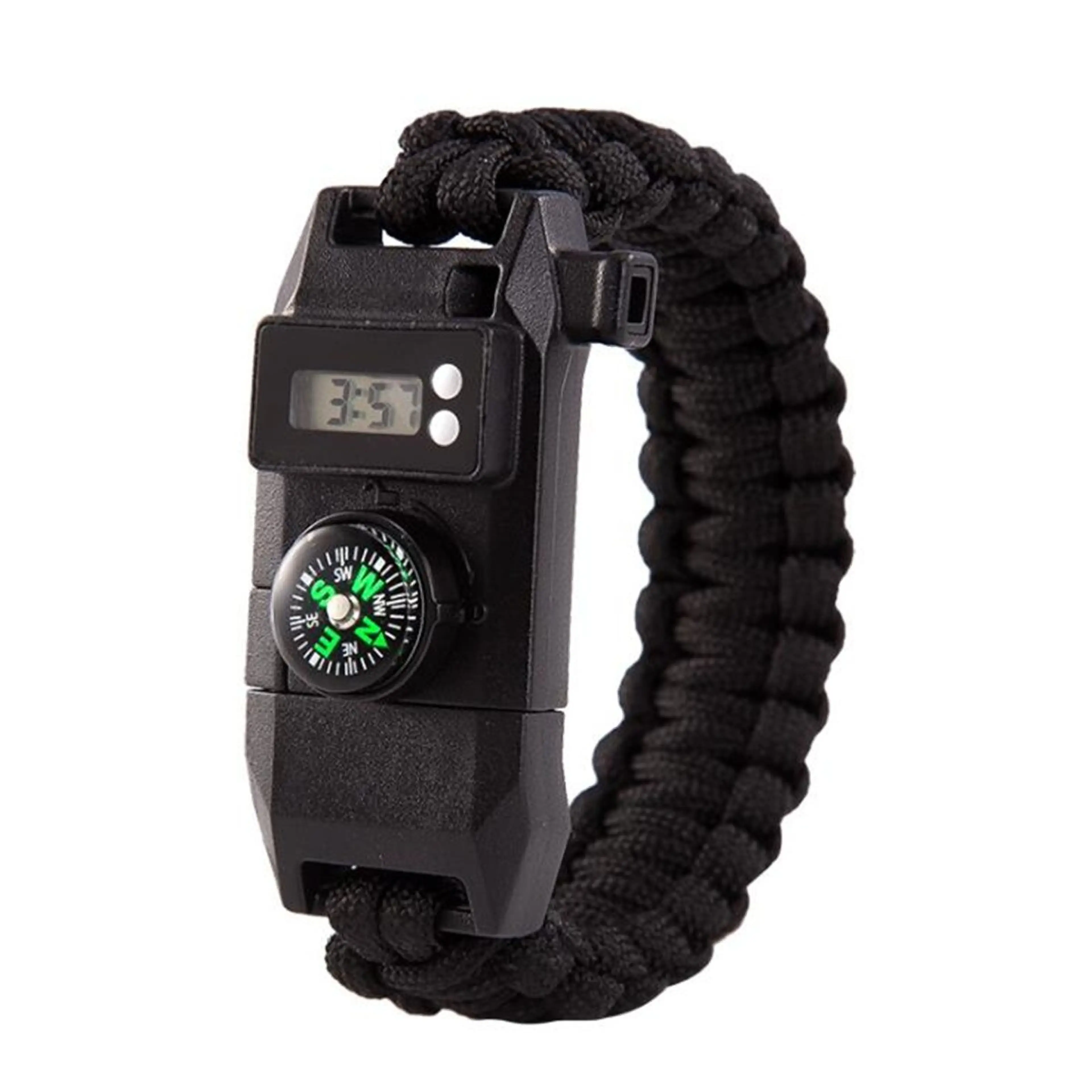【Hottest Trends】 Outdoor Survival Camping Emergency Gear Paracord Compass Bracelet Watch