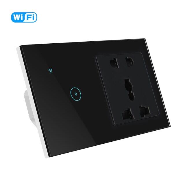 Tuya Smart Life App Control Switch And Socket Wifi Led Light Touch Wall Switch 16a Electrical Socket Work With Alexa Google Home