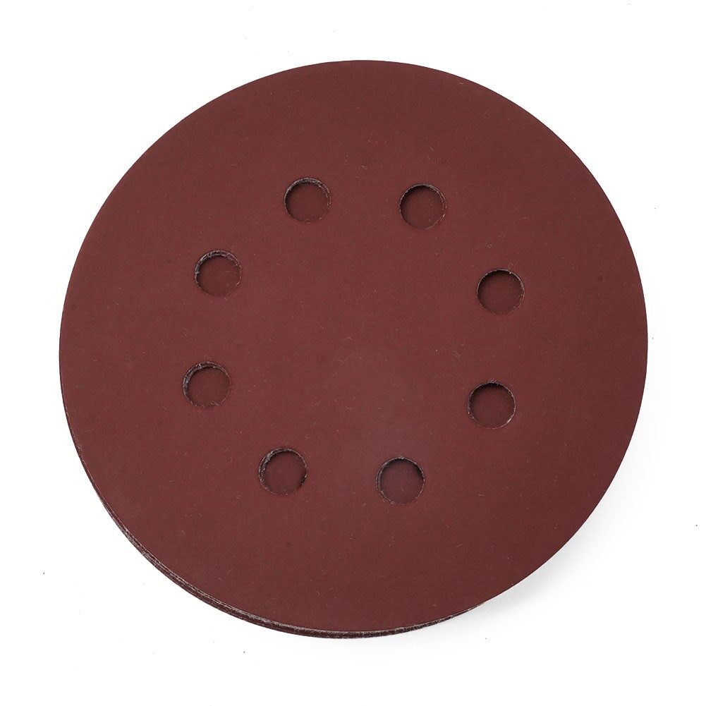 20x 5 125mm Round Sandpaper 8-Hole Sanding Sheet Discs Hook Loop 40-2000 Grits