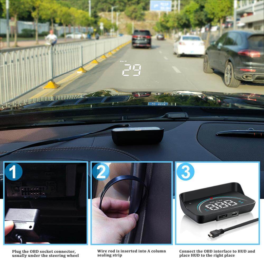 HUD Xe Hơi EKLEVA Màn Hình Hiển Thị, Hệ Thống Cảnh Báo Quá Tốc OBD2 II EUOBD Báo Động Điện Áp Tự Động Cho Kính Chắn Gió Máy Chiếu