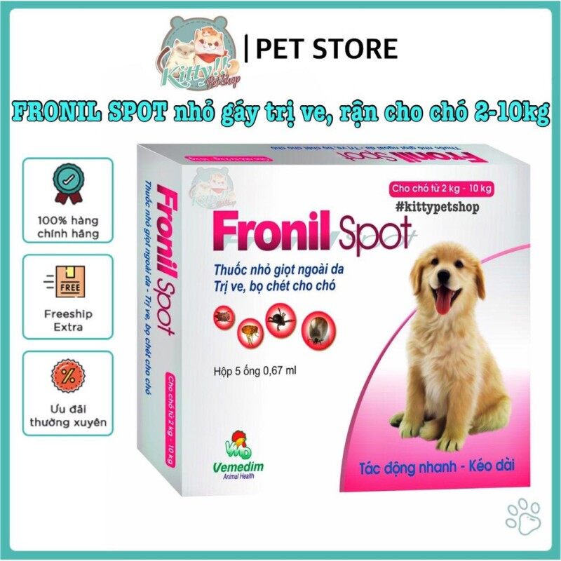 Fronil Spot - Nhỏ gáy trị ve, rận, bọ chét cho chó , Vemedim - Kitty Pet Shop
