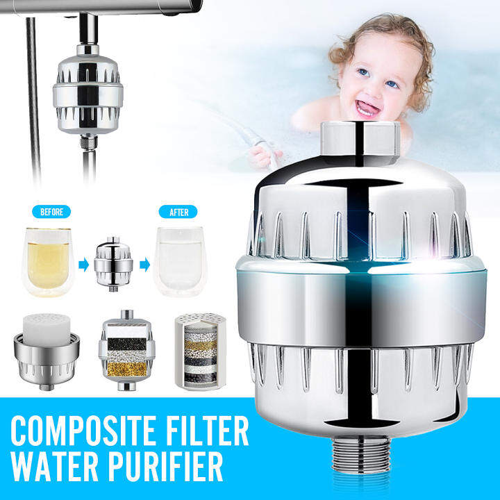 Bộ Lọc Nước Tắm 15 Giai Đoạn Đầu Lọc Nước Làm Mềm Nước Cho Máy Lọc Nước Clo Cứng Vòi Hoa Sen Cho Bé