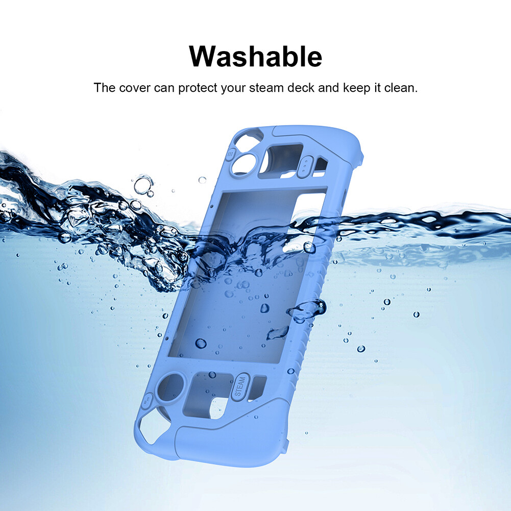 Protective Sleeve Silicone Shell Case Anti-Scratch Shockproof with Button Caps Game Accessories for Steam Deck Game Console