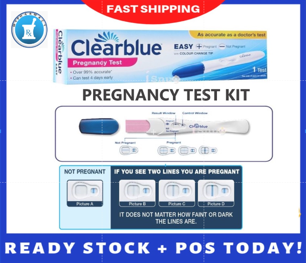 CLEARBLUE EASY PREGNANCY TEST 1'S TEST KEHAMILAN 99 ACCURATE CLEAR