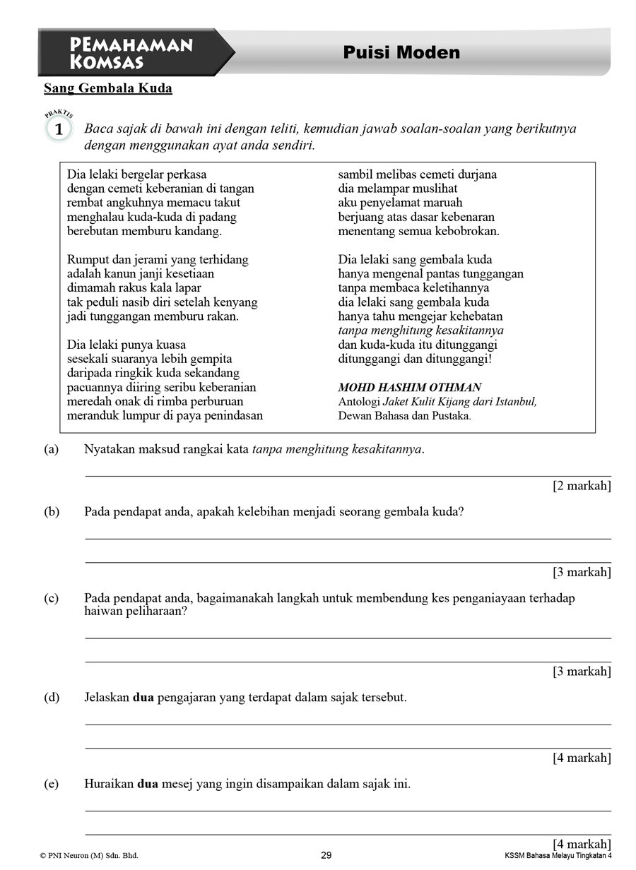 Bahasa 3 latihan melayu tingkatan Tahap Penguasaan