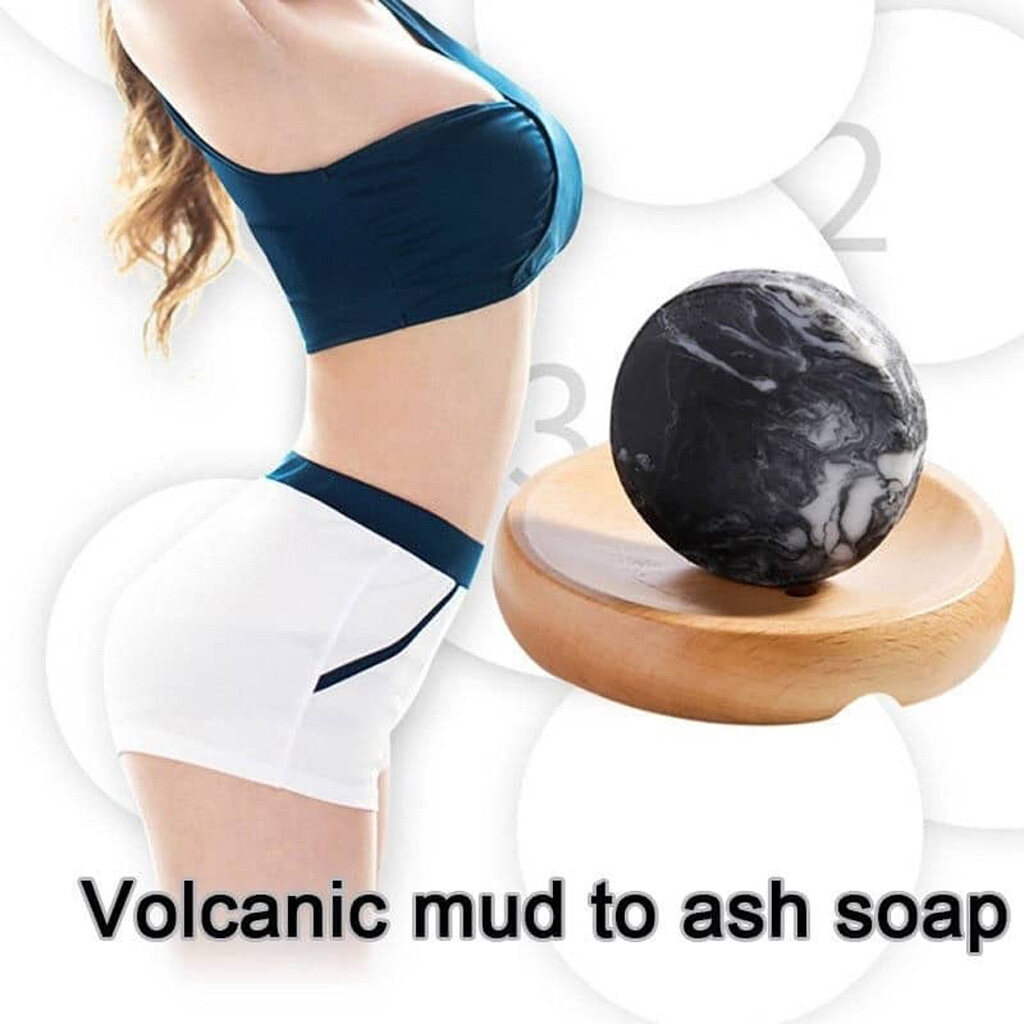 Xà Phòng Giảm Béo Đất Sét Núi Lửa Xà Phòng Làm Trắng Bùn Máy Đốt Mỡ Giảm Cân Chống Cellulite Miếng Vá Mỏng, Với 5 Miếng Dán Rốn