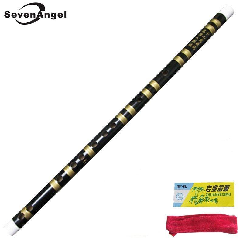 Sáo Tre Trung Quốc Handmade Dizi Pan Flauta Nhạc Cụ Phím Của F/ G Sáo Ngang Màu Đen