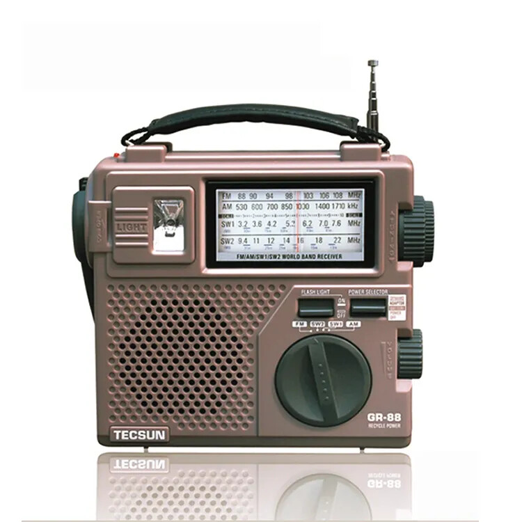 Tecsun gr-88 gr-88p digital radio receiver emergency light radio dynamo radio with built-in speaker manual hand power