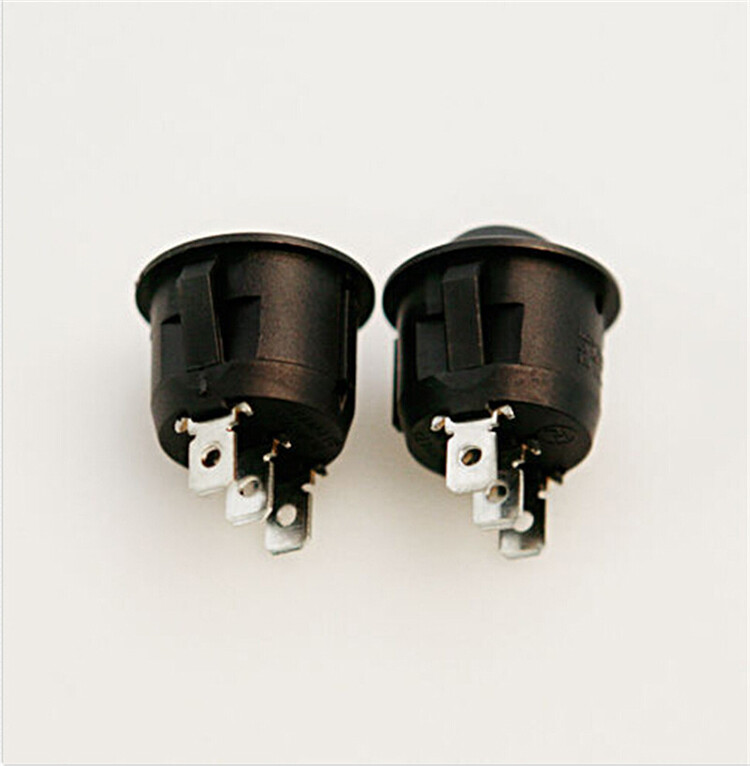 1PCS Mini Round Black 3 Pin SPDT ON-OFF Rocker Switch Snap-in