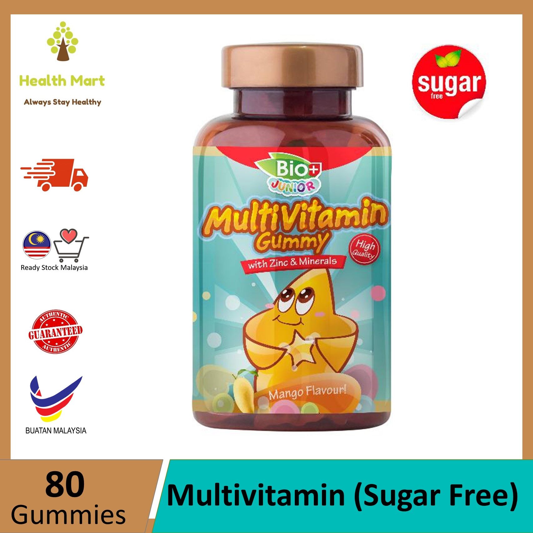 BioPlus Junior Multivitamin (Sugar Free) Gummy 80's Lazada
