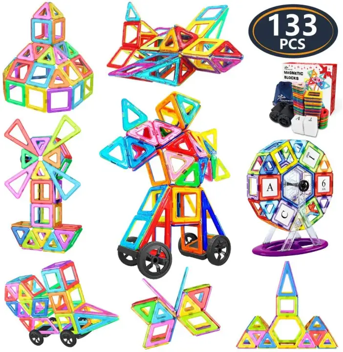 Jasonwell 133PCS Magnetic Tiles 