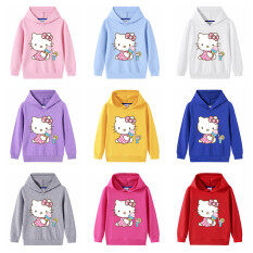 Áo Hoodie Hoạt Hình Hello Ki-tty Cho Bé Gái, Áo Thun Tay Dài Bằng Cotton, Thời Trang 2021