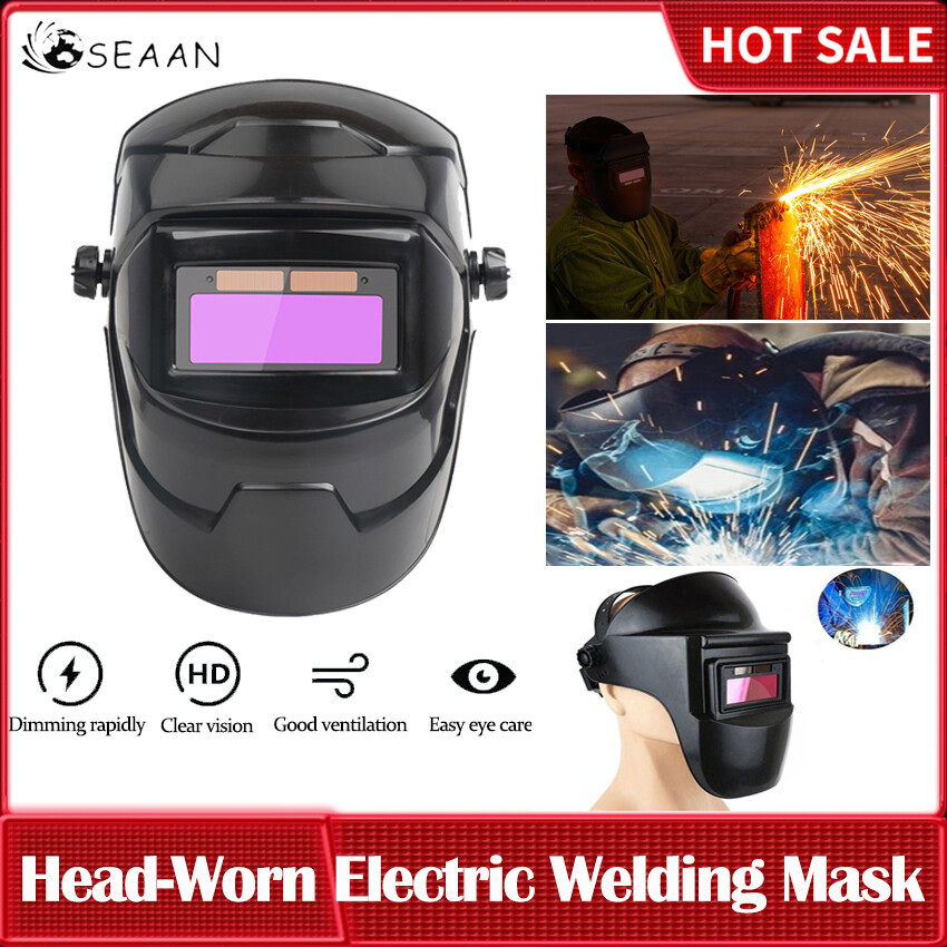 Electric Welding Mask Adjustable Auto Dimming Headset Helmet Weld Welder Lens Grinding Mask Welding Mask For Welding Machine