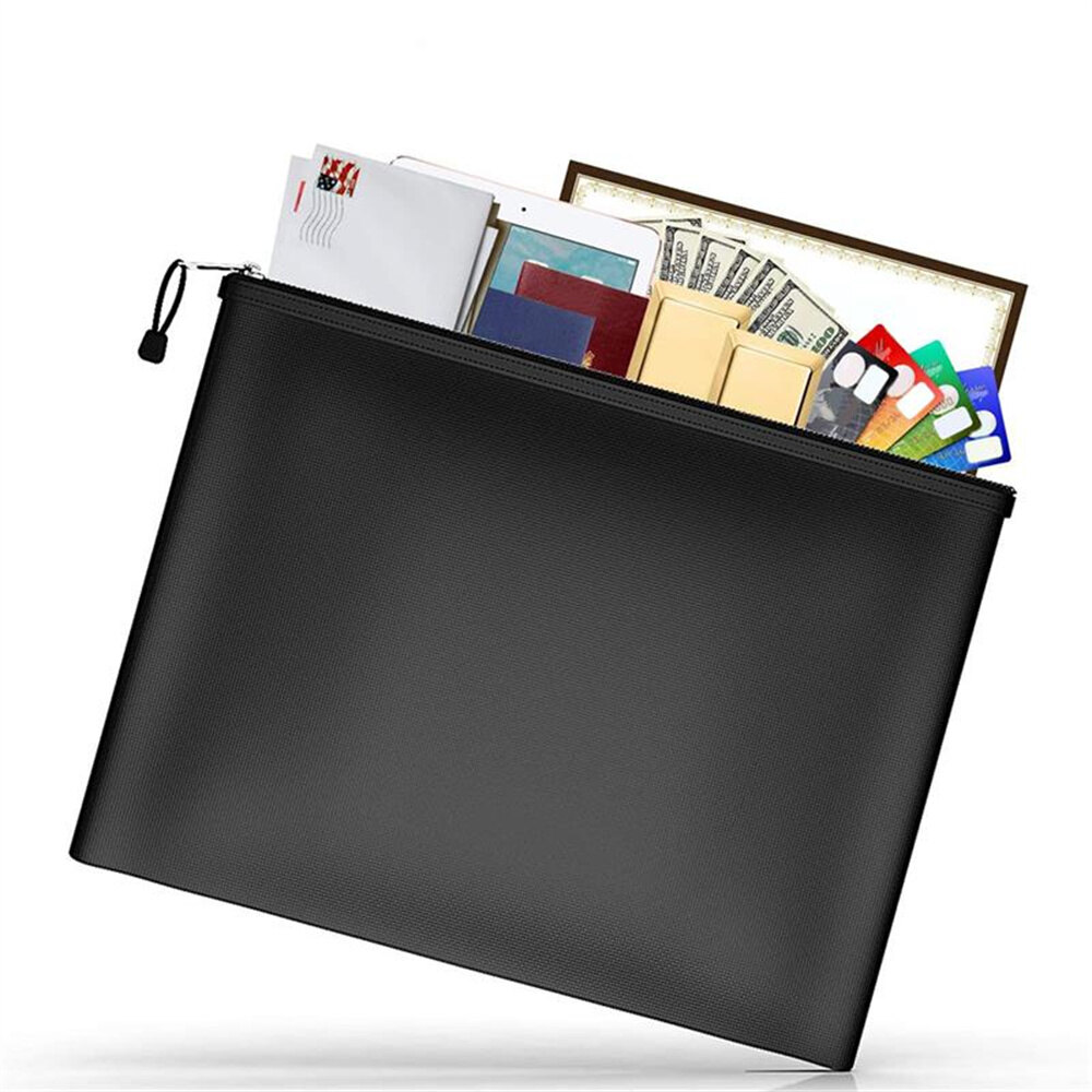 Fireproof Waterproof Document Bag File Money Safe Box Secret File Protect Pouch