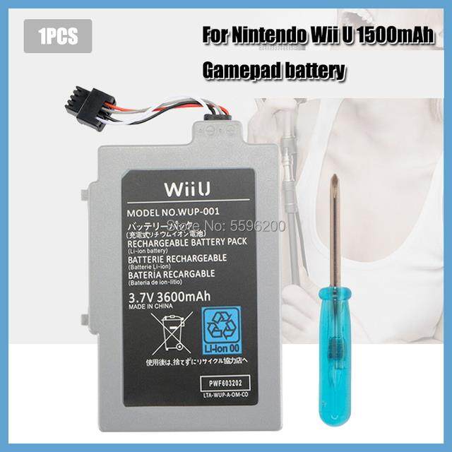 3.7V 3600mAh Lithium Ion Rechargeable Pack for Nintendo Wii U Gamepad