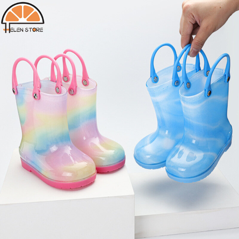 HS kids rain boots, bow decorated rain boots, cute rain boots