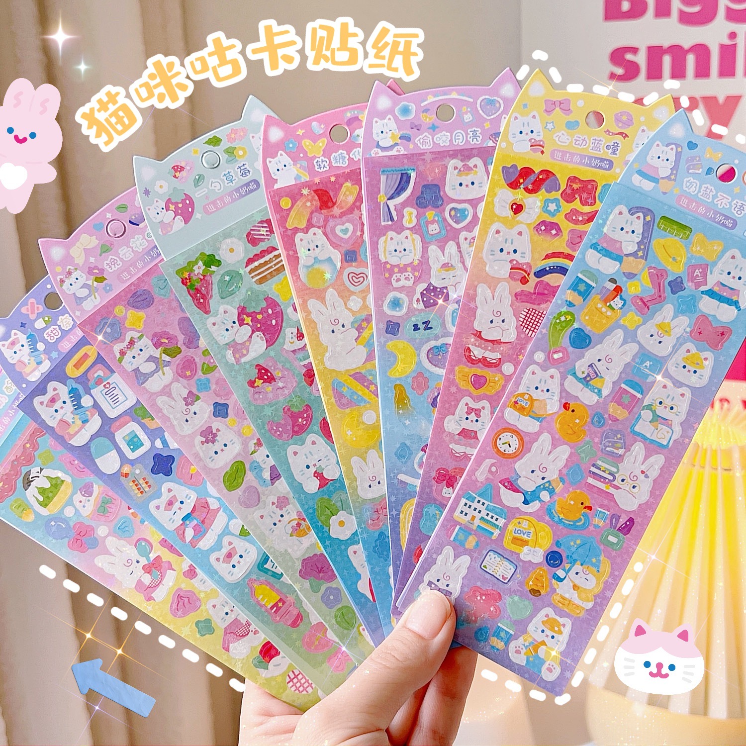 [FREESHIP] Sticker Miếng Dán Họa Tiết Hoạt Hình Mèo Cute