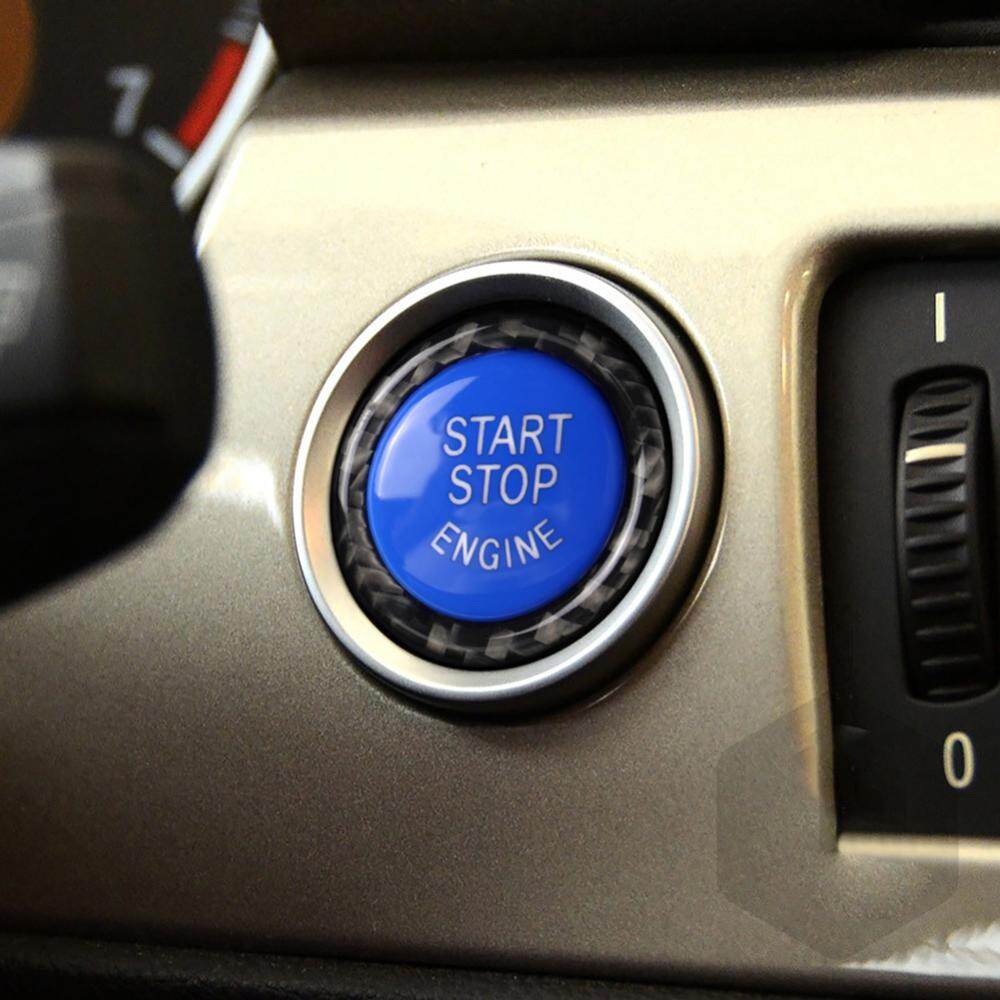 For BMW E90 E91 E92 E93 320i Car Engine Start Stop Button Replace Cover Trim Sticker Carbon Fiber Switch Car Styling Accessories