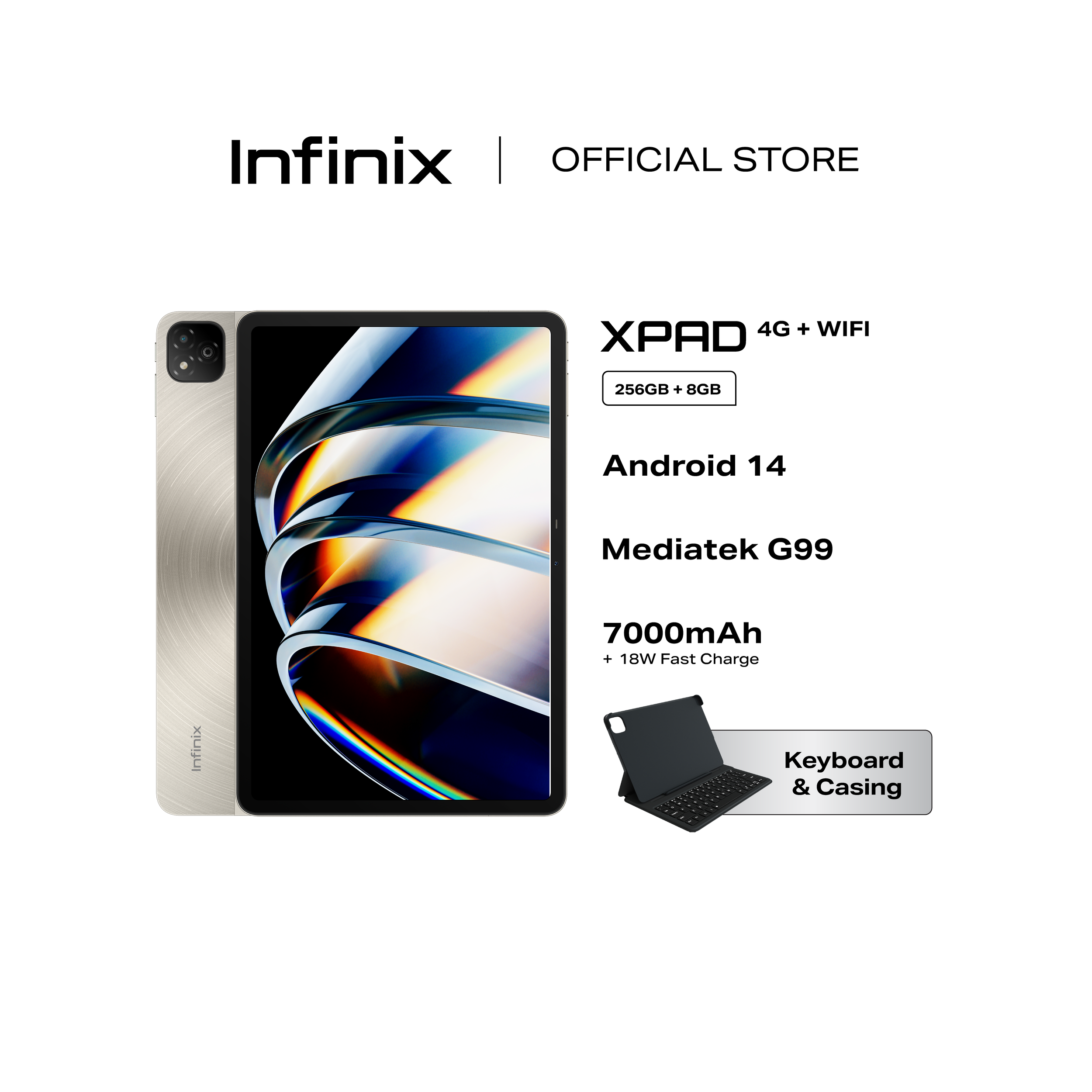 Infinix XPAD 4G+WIFI (8GB/4GBRAM) + 256GBROM Mediatek G99 11