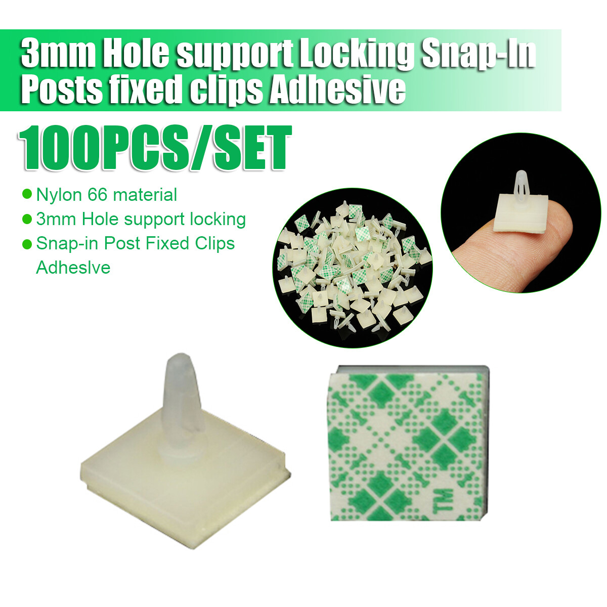100pcs Hc 5 3mm Nylon Plastic Stick On Pcb Spacer Standoff Locking Snap In Business Industrial Standoff Spacer Mixed Sets Bol7 Com