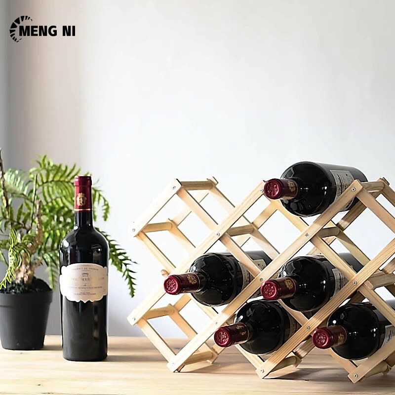 Wine rack decoration wine rack solid wood household small modern minimalist wine cabinet display rack red wine lattice