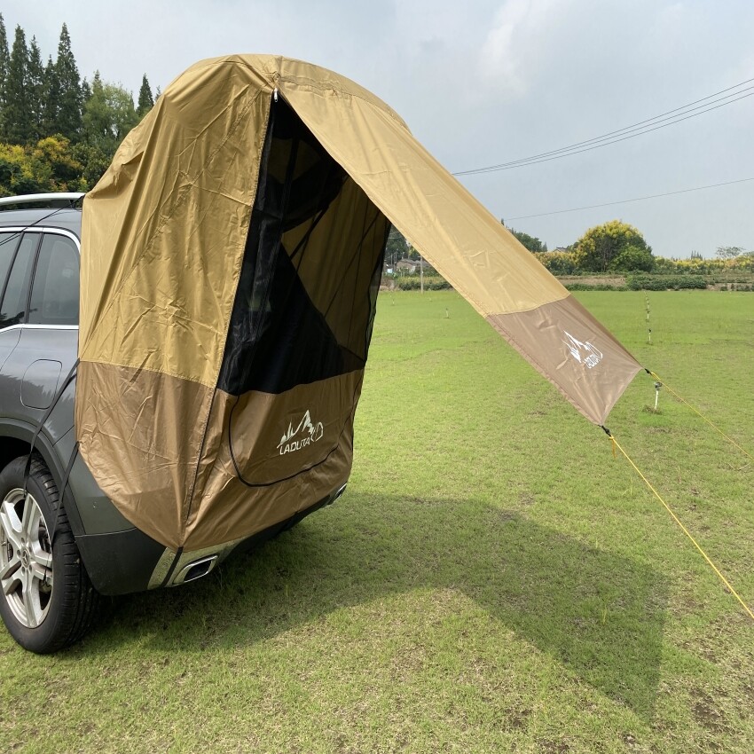 Outdoor Self-Driving Tour Barbecue Camping Car Tail Extension Tent Sunshade Rainproof Car Travel Tent Trunk Tent（Suitable For Car Widths Below 1.9m）