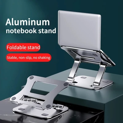 Laptop Stand Adjustable Folding Aluminum Alloy Notebook Stand Compatible with 11-15.6 Inch Laptop Portable Lifting Cooling Holder Non-slip Laptop Holder