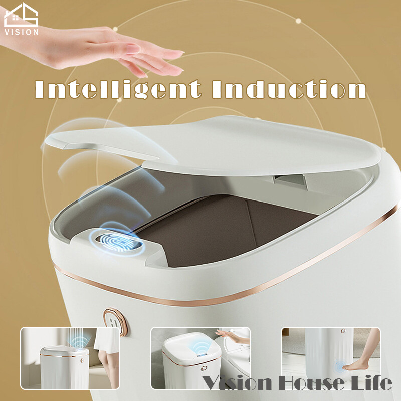 Vision Thùng Rác Tự Động Kiểu Bắc Âu 20L Thùng Rác Cảm Ứng Thông Minh Thùng Rác Thông Minh Không Chạm Thùng Rác Không Tiếp Xúc Phòng Khách Phòng Ngủ Thùng Rác Cảm Biến Tự Động Cảm Biến Thông Minh