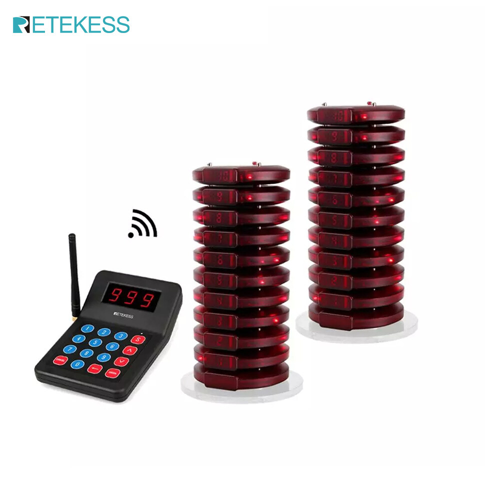 Retekess TD110ระบบเพจเจอร์ร้านอาหารระบบการโทรแบบไร้สายสวิตช์จับเวลา8 ...