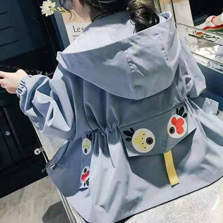 HolidayAngel Girls' spring and autumn coat middle-aged children's trench coat girl's foreign style top HAE445